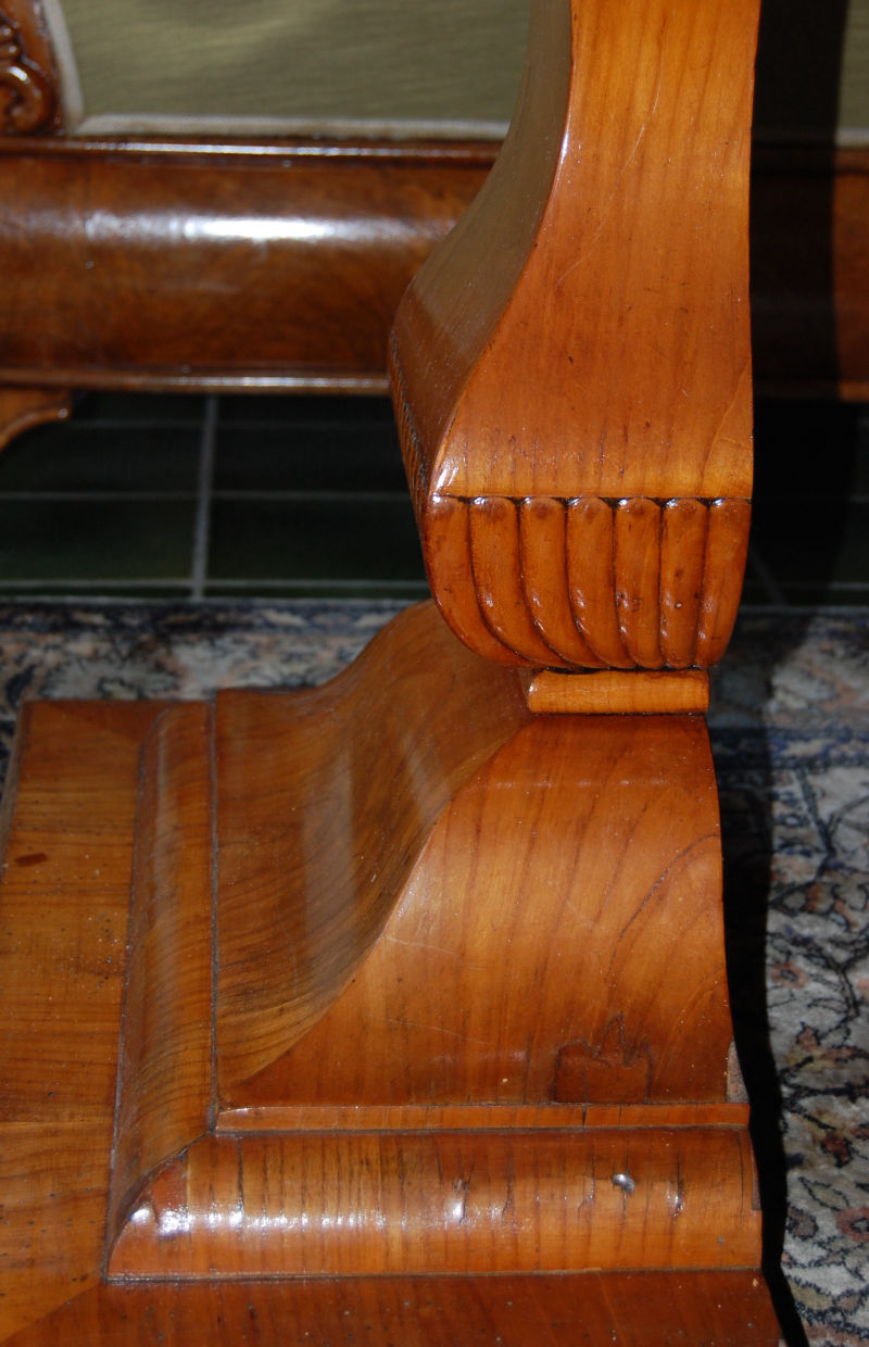 1820 antique cherry wood veneer extendable dining center table