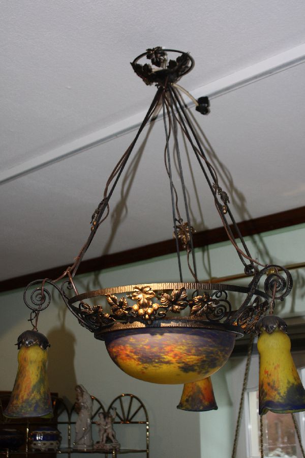 A French Art Nouveau ceiling lamp 