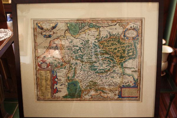 A 1600's coloured copper engraving map showing North Germany by Abraham Ortelius