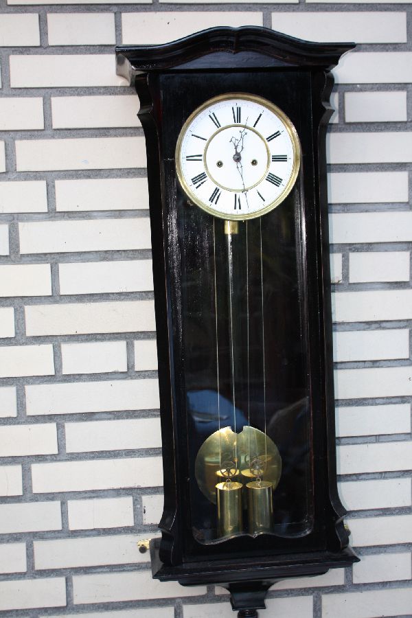 An antique second half 19th century 8-day Vienna Regulator wall clock, 'Lenzkirch'