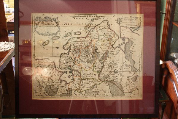  Coloured 1700 copper engraving map of North Germany by Alexis Hubert Jaillot