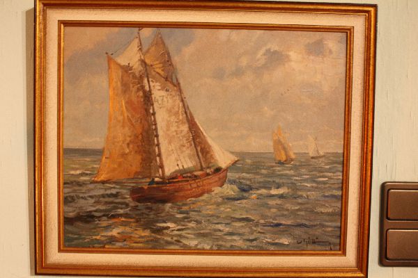 Painting of a sailing boat Wilhelm Götting (1901-1978)