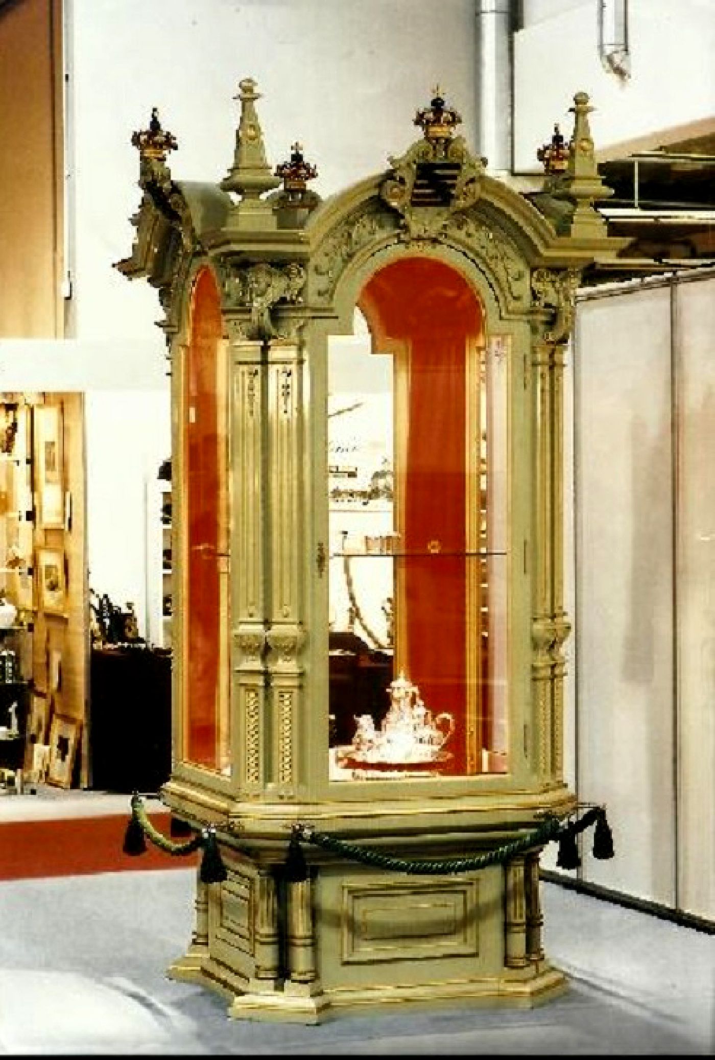 antique exhibition cabinet Markneukirchen, Saxony, Germany